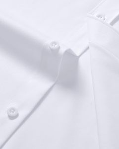 Camisa de Vestir Blanca de Manga Corta para Hombre, 100% Algodón, con Botones de Cuerno, Transpirable, Cuello Clásico, Popelina Antiarrugas, Formal, para Primavera - Product Image 2