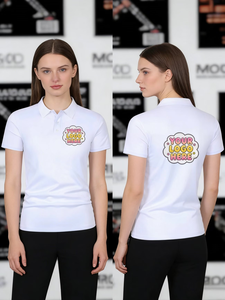 Women's Printed Stylish for Shirts Custom Design Color Size Turn Collar Fashionable 100% Cotton Short Sleeve Digital Printing - Product Image 2