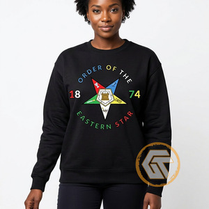 Commande Personnalisée Eastern Star – Sweat-shirt Décontracté en Coton Molletonné Brodé pour Femme, Hiver, Haute Qualité, Écologique, 500g, Entièrement Brodé sur le Devant - Product Image 3