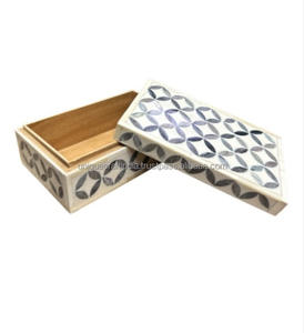 Geometric Bone Inlay Storage <b>Box</b> 6x4 | Handmade Decorative Keepsake <b>Box</b> | Modern Premium Quality <b>Jewelry</b> & Gift Organizer - Product Image 1