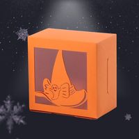 Boîte en papier pliable imprimée avec poignée découpée, design Halloween personnalisé pour cadeaux et artisanat, fabricant vietnamien, usine OEM