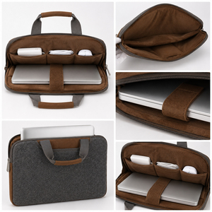 Elegante Funda de Fieltro para Portátil, Delgada, con Etiqueta Privada, Asa y Cierre de Cremallera - Product Image 3