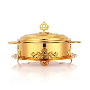 Plato para servir tipo tagine de acero inoxidable martillado con tapa de cúpula, calentador de alimentos para buffet, vajilla para catering, olla para servir en la cocina - Product Image 3