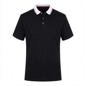 Polo à manches courtes rouge pour homme, couleur unie, 100% coton, polyester PKP, respirant, décontracté, tricoté, coupe classique, boutons - Product Image 2