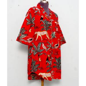 Vestido de Verano de Lujo con Estampado Floral Dulce en Algodón Indio Hecho a Mano, para Mujer y Niña, con Cuello Vuelto, Estilo Camisero, Largo hasta la Rodilla, Ideal para Novias - Product Image 4