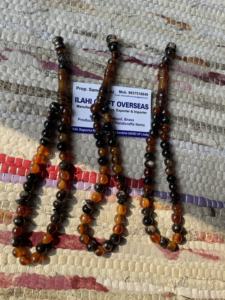 Tasbih Misbaha de 33 cuentas de cuerno de búfalo pulido, rústico, islámico moderno, ecológico y religioso de ILAHI, de Uttar Pradesh - Product Image 2