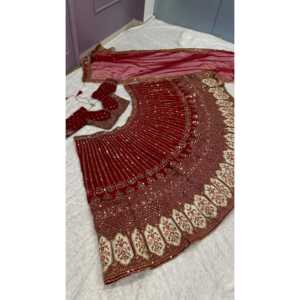 Lehenga choli ออกแบบผู้หญิงที่สวยงามกับลำดับ dori และงานด้าย - Product Image 5