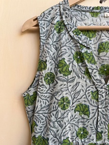 Vestido Maxi sin Mangas con Cuello en V y Estampado a Mano, Estilo Casual, de Algodón Indio con Bordado Floral, para Mujer - Product Image 2