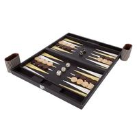 Coffret de Backgammon Pliable de Qualité Supérieure, Durable et Écologique en Cuir PU, Personnalisable avec Logo, pour Intérieur/Extérieur