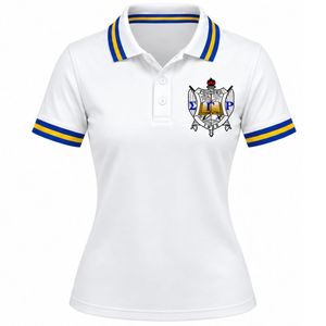เสื้อโปโล Sigma Gamma Rho สีขาว แขนสั้น คอปก สำหรับผู้หญิง ลายตัวอักษรกรีก เสื้อยืดแฟชั่นสำหรับชมรมนักศึกษา เสื้อผ้าลำลอง สปอร์ต กอล์ฟ - Product Image 1