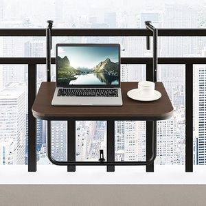 Mesa colgante ajustable para exteriores, con diseño plegable de 3 niveles de altura, para patio y balcón, 1 unidad - Product Image 1