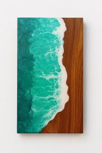 Urne funéraire artisanale en bois de rose avec incrustation de résine nacrée blanche, souvenir commémoratif - Product Image 3