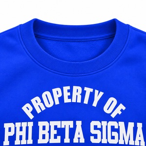 Sweat-shirt à col rond pour hommes, bleu royal, avec impression de lettres grecques « Property Of 1914 », pull décontracté à manches longues pour fraternité, Phi Beta Sigma - Product Image 5