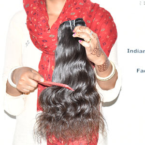 Extensiones de Cabello Humano 100% Natural, Suave, con Ondas, Color Natural, Sin Químicos, Doble Trama a Máquina, Entrega en 3-5 Días, Venta al Por Mayor - Product Image 2