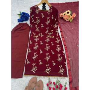 Bel ensemble haut et bas pour femmes avec Dupatta fantaisie pour les fêtes pour des occasions spéciales - Product Image 3