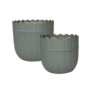 Classic Doted Iron Powder Coated Durable Multi-Purpose Indoor Floor Planter with Drainage - Product Image 3