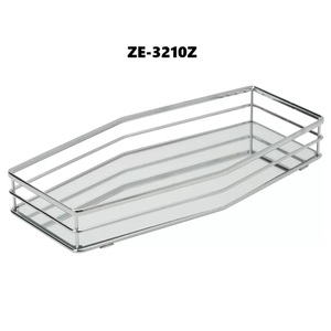 <b>Rectangular</b> Glass Cosmetic <b>Tray</b> <b>Mirror</b> Surface Modern Design Decorative Storage Organizer for Makeup and Beauty Products - Product Image 5