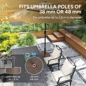Supporto per ombrelli da esterno per Patio pesante con capacità di 44 libbre 40 libbre acqua giardino a bordo piscina marrone - Product Image 5