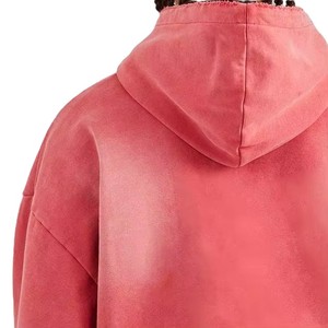 Custom logo Vintage Distressed Heavyweight Oversized Hoodies Fashion 500gsm Custom Washed <b>Sun</b> Fade Vintage Hoodie - Product Image 4