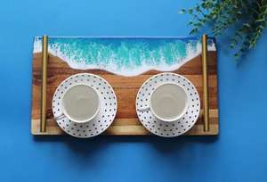 Bandeja de resina de madera de calidad de exportación, bandeja de madera con resina epoxi para decoración de mesa de comedor en el hogar y la cocina a un precio competitivo. - Product Image 3