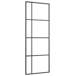 Puerta corrediza negra de aluminio y vidrio esmerilado ESG de 29,9 "x 80,7" - Product Image 2