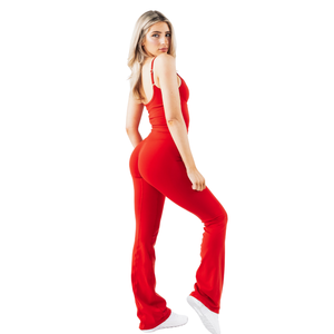 Leggings Deportivos de Cintura Ultra Alta para Mujer, Diseño Flare, Sin Costuras, Color Rojo, Elásticos, para Yoga, Gimnasio, Fitness, Control de Abdomen, Ropa Deportiva, Ajuste Profesional - Product Image 5