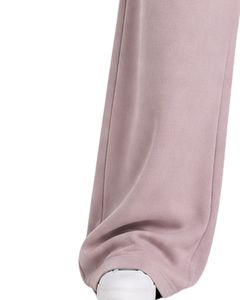 Pantalones de chándal anchos de mujer rosa empolvado personalizados, de cintura alta, ajuste holgado, estilo casual urbano, de felpa, con cordón y bolsillos - Product Image 3