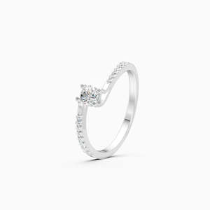 Bague élégante solitaire en diamant de laboratoire de 0,41 ct, sans conflit, pour usage quotidien, en or jaune, blanc et rose 9 carats - Product Image 3
