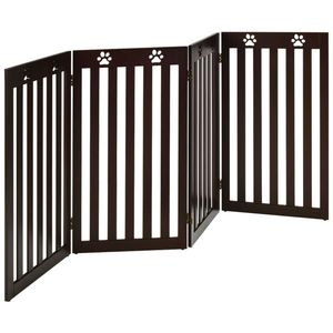 Cancelletto per Animali Domestici Marrone a 4 Pezzi con Cerniera a 360 Gradi, Recinto Versatile per un Comodo Accesso agli Animali - Product Image 5