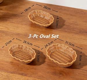 Panier en rotin tressé multi-formes, parfait pour servir le pain et les fruits, et organiser la table à manger, vente en gros en provenance d'Inde - Product Image 5