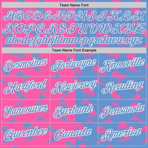 Custom Pink <b>Light</b> Blue-white Palm Trees Authentic Basketball Jersey Personalized Stitched Team <b>Name</b> Number Sportswear Gear - Product Image 5