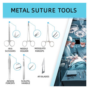 Suture Practice Kit for Medical Students with Realistic Silicone Suturing <b>Pad</b>, Surgical Wound Closure Training Toolkit <b>Nursing</b> - Product Image 4