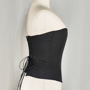 Urban Party <b>Leather</b> Shapers <b>Corsets</b> <b>Top</b> with 10 Steel Bones Bustier <b>Black</b> Tie-Up Overbust <b>Corset</b> Breathable Medium Control Level - Product Image 3