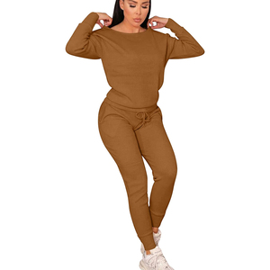 Nuevo Conjunto Deportivo para Mujer, Color Sólido, Estilo con Cierre, Ligero, Resistente al Viento, Informal, de Algodón y Felpa, para Entrenamiento, Yoga, Deporte, OEM - Product Image 4