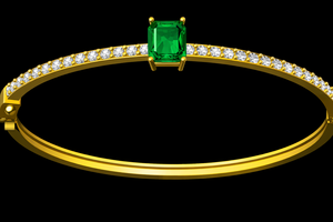 Gold Plated 925 Sterling <b>Silver</b> Emerald Cut Octagon CZ <b>Cuff</b> <b>Bracelet</b> Dainty Open Band Jewelry - Product Image 2