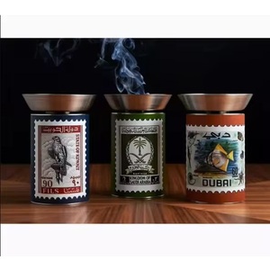 Brûleur d'encens en métal écologique sur le thème de Dubaï avec motif estampé, aromatique toutes saisons - Product Image 1