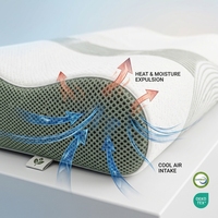 Oreiller de lit de récupération à technologie de pointe, design en S, garnissage 1110g, maille respirante, soutien cervical latéral, fabricant