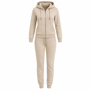 <b>Plain</b> <b>Tracksuits</b> for Women's Customized Women's Fashionable 2-Piece Outdoor Hooded Jogging <b>Tracksuit</b> Set for Winter Wholesale - Product Image 5