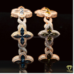 Luxury Floral Inspired Lab Grown Diamond <b>Bracelet</b> Set With Dazzling Marquise Cut Stones In 925 Sterling Silver - Product Image 2