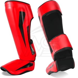 Protège-tibias de boxe pour adultes avec impression de logo personnalisée, protection de haute qualité, légers, en cuir PU et caoutchouc EVA, écologiques WS-202 - Product Image 5