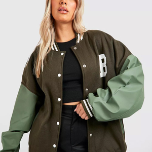 Chaqueta Universitaria de Béisbol para Mujer, Manga Larga, Calidad Premium, Bordada, de Lana y Poliéster, Acolchada, Resistente al Viento y Transpirable - Product Image 4