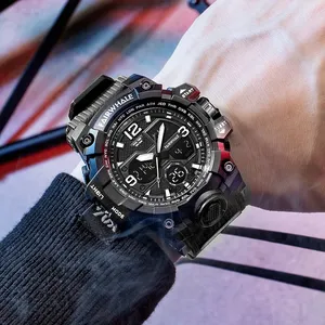 Montre de sport antichoc à double affichage pour <span class=keywords><strong>homme</strong></span> Mark Fairwhale, cadran 45 mm, mouvement à aiguilles lumineuses, style urbain, montre-bracelet FW-4230 - Product Image 3