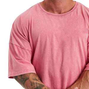 T-shirt vierge premium streetwear vintage délavé 100 % coton coupe ample écologique respirant avec logo frontal haut de gamme pour homme - Product Image 6