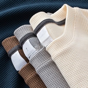 T-shirt décontracté ample à col rond en tissu gaufré, manches courtes, design uni, broderie personnalisée avec logo, prix usine Chine-Bangladesh - Product Image 3