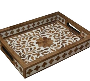Bandeja de servicio con incrustaciones de hueso de nuevo diseño, pieza de la más alta calidad para decoración de cocina y hogar - Product Image 2