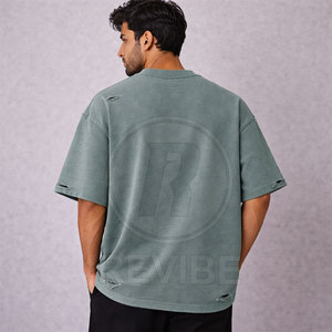 Camiseta de Hombre Tallas Grandes, Sólida, con Relieve, Personalizada, Nuevo Estilo, Cuello Redondo, 100% Algodón, Tejido Transpirable de Lona, Alta Calidad - Product Image 3