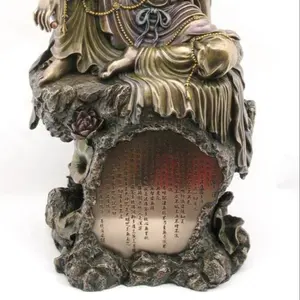 VERONESE DESIGN- GUAN YIN WITH HEART SUTRA - COLD CAST BRONZE - OEM AVAILABLE POSE