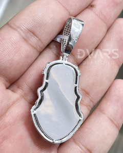 Pendentif Tête de Jésus Hip Hop en Argent Sterling 925 Plaqué Or Blanc, Bijou Moissanite VVS Iced Out, Passe le Testeur de Diamant - Product Image 6