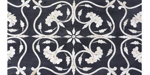 Elegante bandeja de servicio con incrustaciones de madera y hueso de MDF con patrón floral hecho a mano, bandejas de hueso indio de tamaño personalizable - Product Image 4