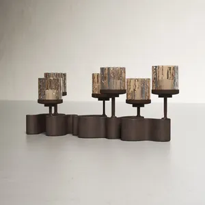 Candelabro Decorativo de Hierro Hecho a Mano con Serigrafía de 1 Color, Decoración para el Hogar, Centro de Mesa para Eventos, Bodas, Hoteles, Restaurantes - Product Image 1
